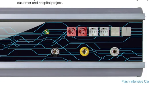 Flash intensive care unit with mains and UPS sockets, oxygen and vacuum outlets