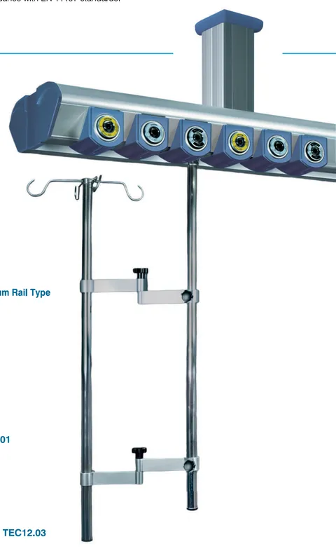 TEC12.01 monitor stand with height-adjustable shelf on a rail plate