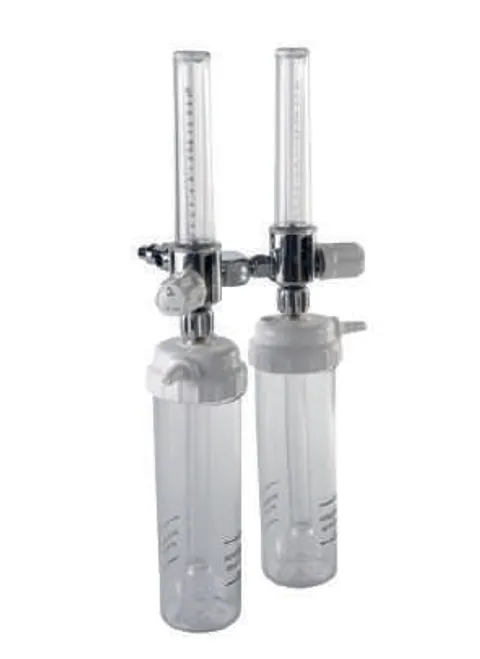 Tecnomed TEC41.03 twin oxygen flowmeters with two humidifier jars