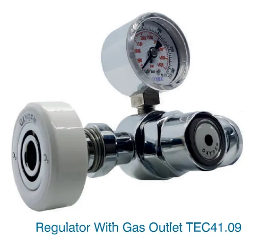 Tecnomed TEC41.08 dry oxygen regulator for ambulance with L/min flow gauge