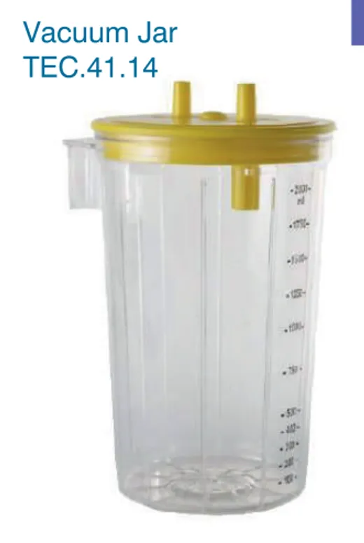 Tecnomed TEC41.14 graduated reusable medical vacuum jar with sealing lid
