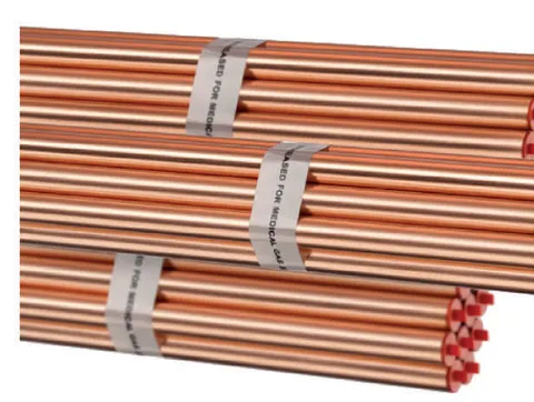 Tecnomed medical copper pipe bundles in 5 metre lengths marked to EN 13348